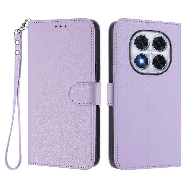 For Xiaomi Redmi Note 14 Pro+ 5G / Xiaomi Poco X7 5G / Xiaomi Redmi Note 14 Pro 5G Leather Case Wallet Stand Phone Cover with Wrist Strap - Black-Cellmalls