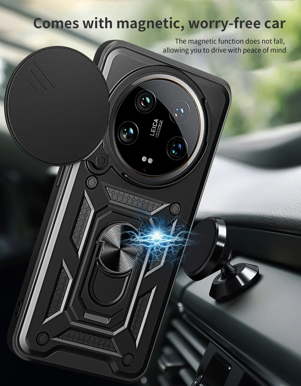 For Xiaomi 14 Ultra Phone Cover Camera Protection Bump Proof PC+TPU Back Case - Black-Cellmalls