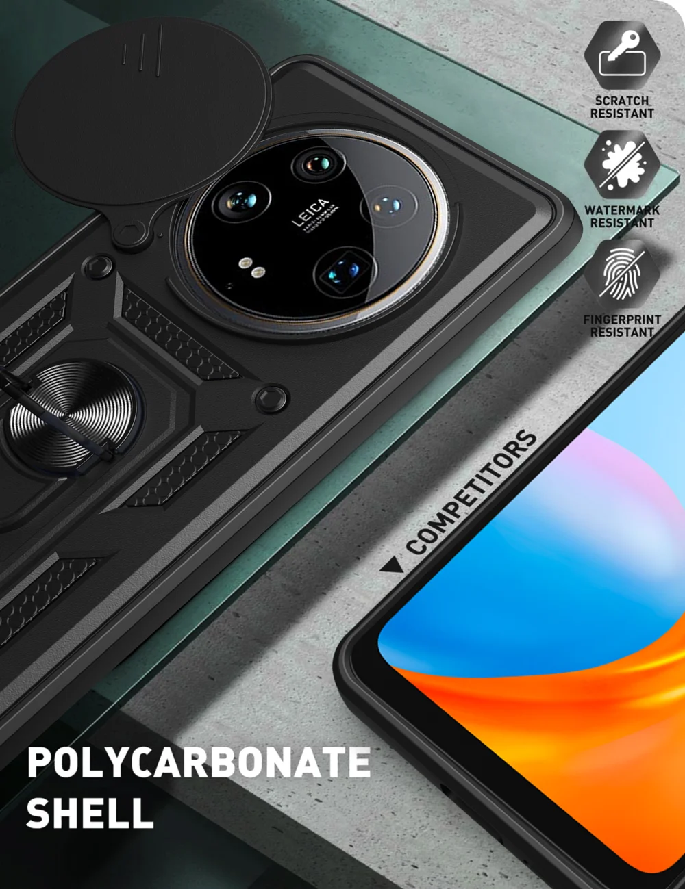 For Xiaomi 14 Ultra Phone Cover Camera Protection Bump Proof PC+TPU Back Case - Black-Cellmalls