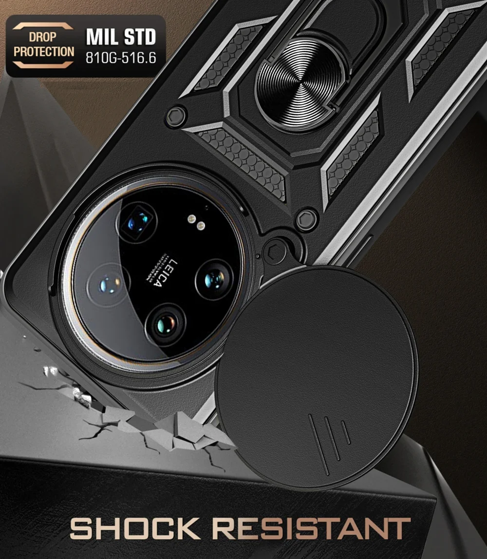 For Xiaomi 14 Ultra Phone Cover Camera Protection Bump Proof PC+TPU Back Case - Black-Cellmalls