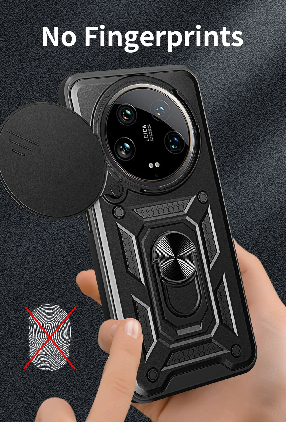 For Xiaomi 14 Ultra Phone Cover Camera Protection Bump Proof PC+TPU Back Case - Black-Cellmalls