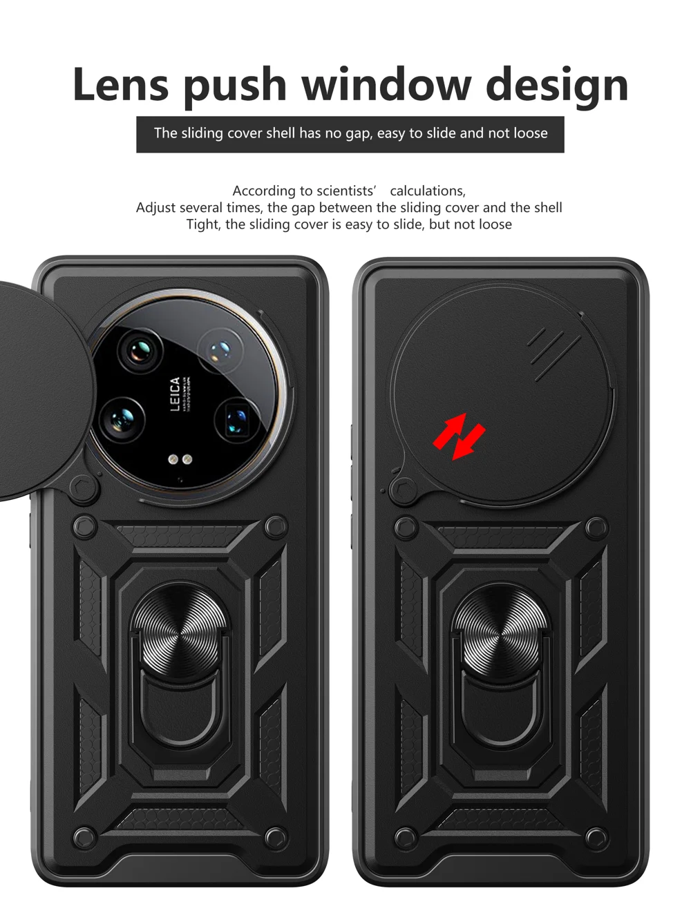 For Xiaomi 14 Ultra Phone Cover Camera Protection Bump Proof PC+TPU Back Case - Black-Cellmalls