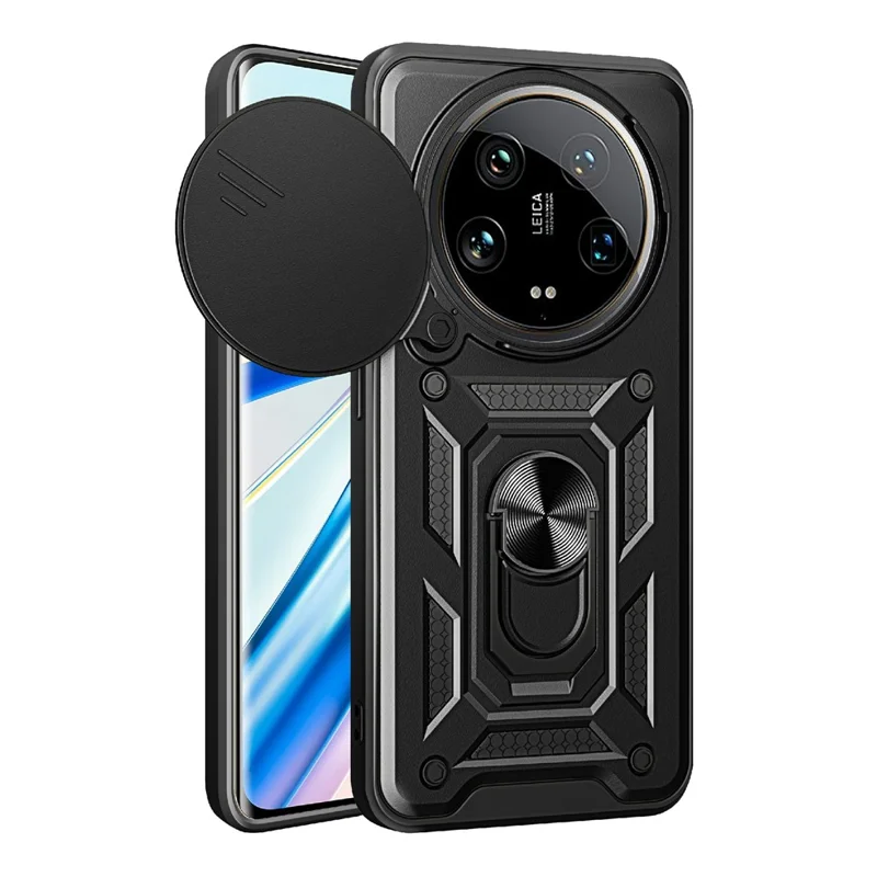 For Xiaomi 14 Ultra Phone Cover Camera Protection Bump Proof PC+TPU Back Case - Black-Cellmalls
