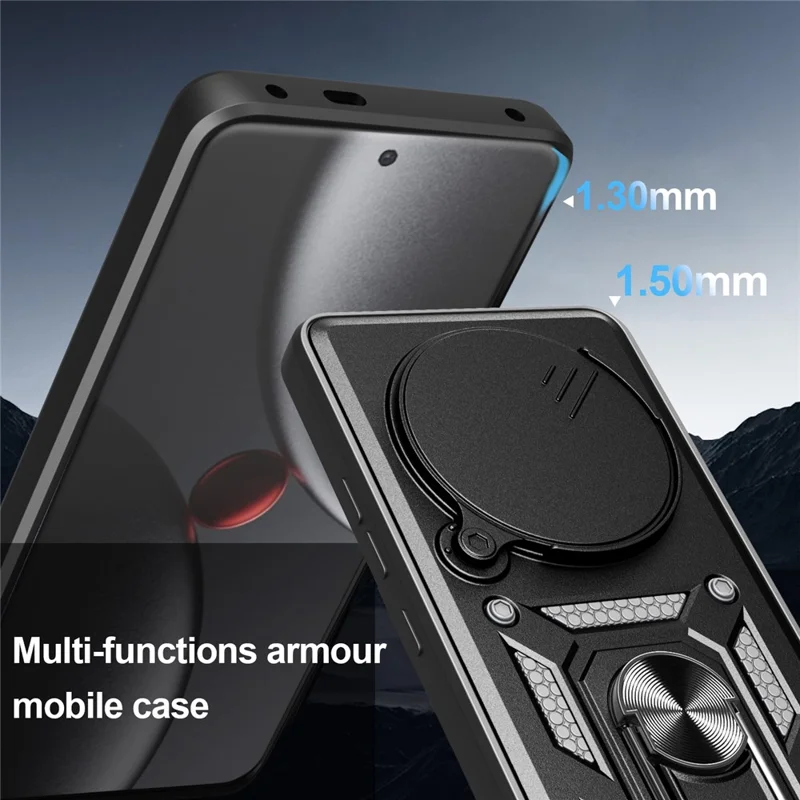 For Xiaomi 15 Ultra Case with Slide Camera Lid PC + TPU Kickstand Phone Cover - Black-Cellmalls