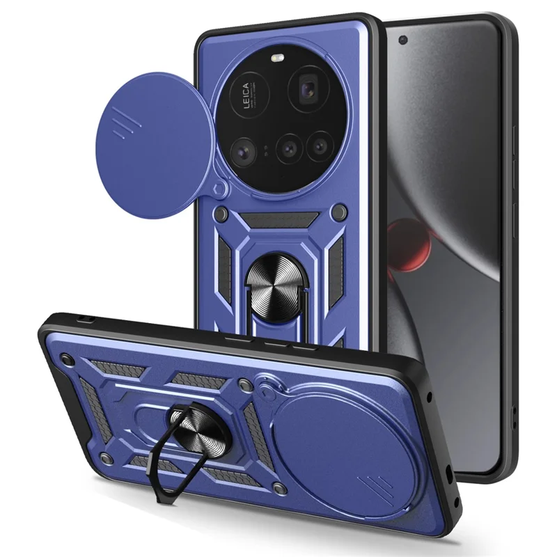 For Xiaomi 15 Ultra Case with Slide Camera Lid PC + TPU Kickstand Phone Cover - Black-Cellmalls