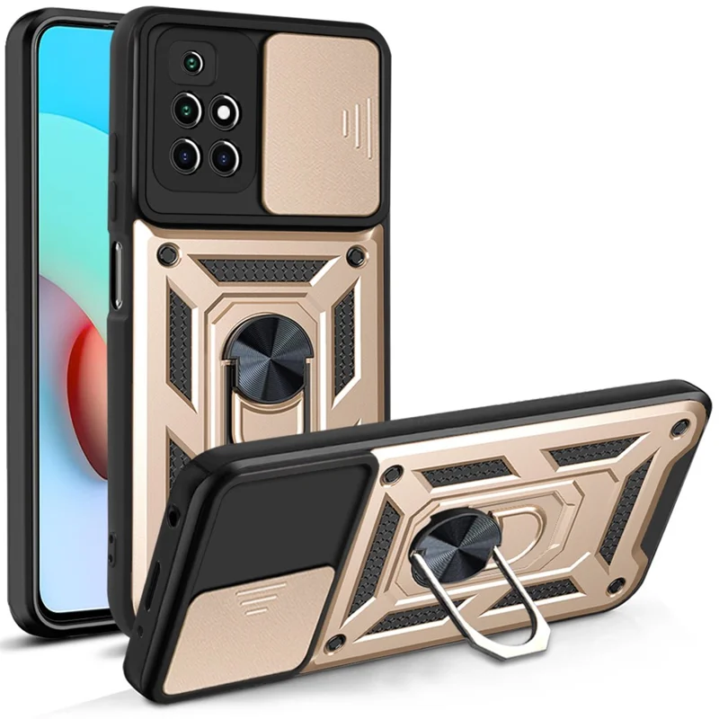 For Xiaomi Redmi Note 11 4G (MediaTek) / Redmi 10 4G (2021) / Redmi 10 2022 4G Case Kickstand Phone Cover - Black-Cellmalls