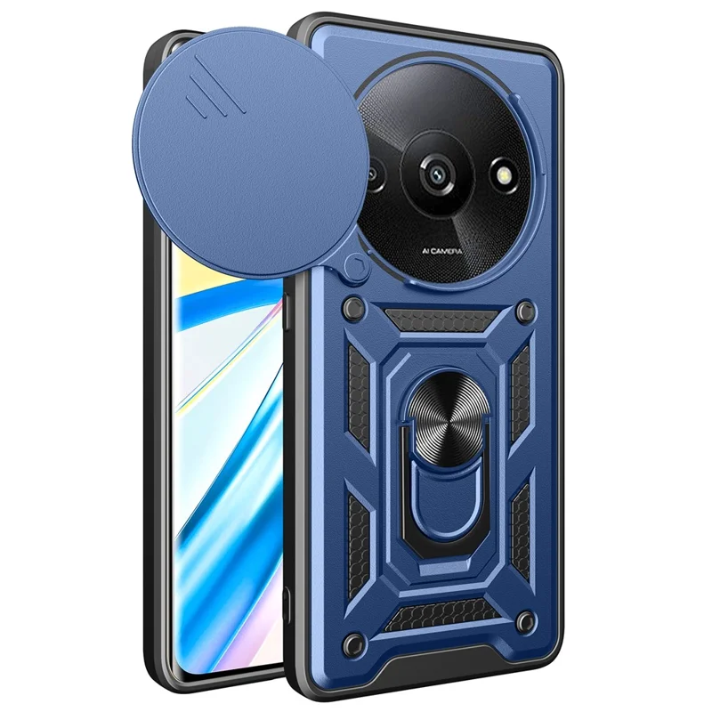 For Xiaomi Redmi A3 / Poco C61 4G Phone Back Case Camera Protection PC+TPU Scratch-Resistant Cover - Black-Cellmalls