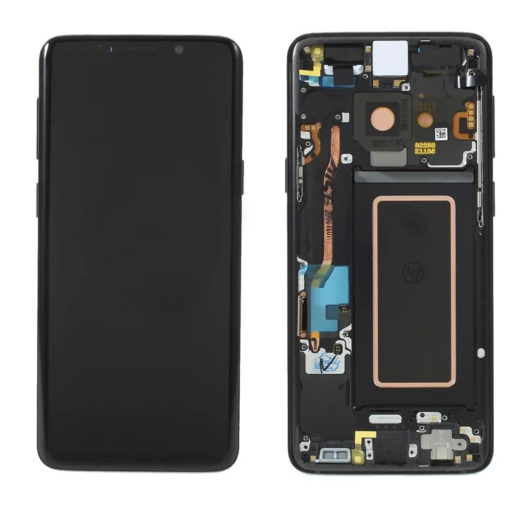 OEM LCD Screen and Digitizer Assembly + Frame Part (without Logo) for Samsung Galaxy S9 G960 - Black-Cellmalls
