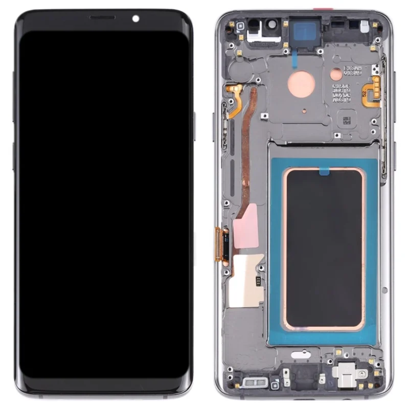 OEM LCD Screen and Digitizer Assembly + Frame Part (without Logo) for Samsung Galaxy S9 G960 - Black-Cellmalls