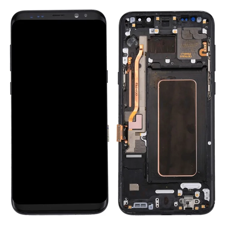 OEM Screen and Digitizer Assembly + Frame + Small Parts Replacement for Samsung Galaxy S8+ G955 - Black-Cellmalls