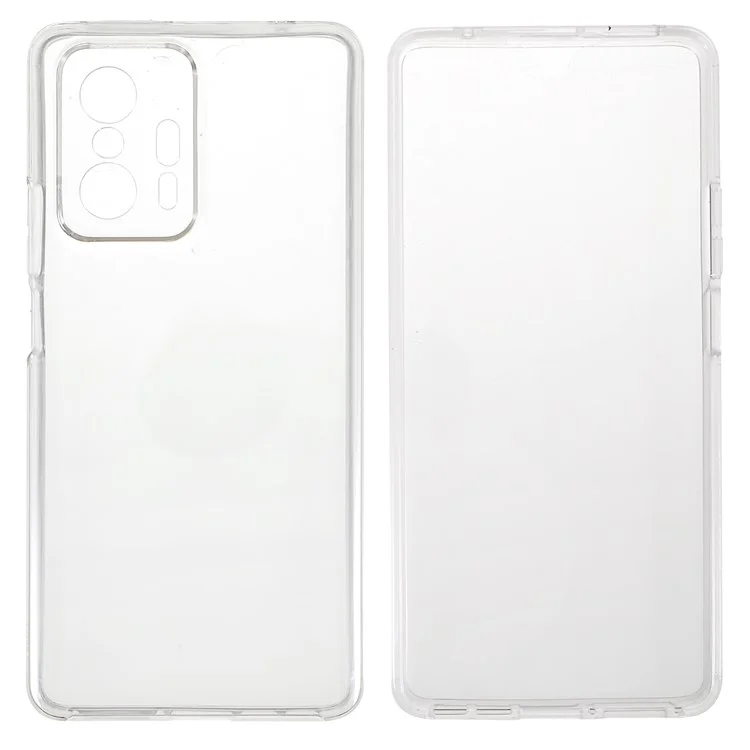 Full Protection Clear 2-in-1 Hard PC Back+PET Front Cover+TPU Edge Hybrid Mobile Phone Case Phone Shell for Xiaomi 11T / Xiaomi 11T Pro-Cellmalls