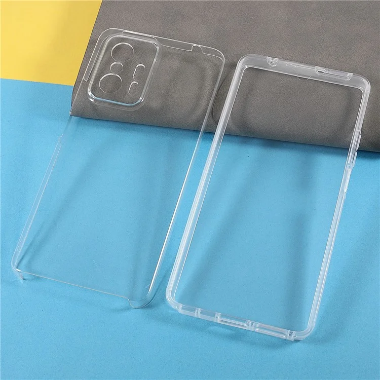 Full Protection Clear 2-in-1 Hard PC Back+PET Front Cover+TPU Edge Hybrid Mobile Phone Case Phone Shell for Xiaomi 11T / Xiaomi 11T Pro-Cellmalls
