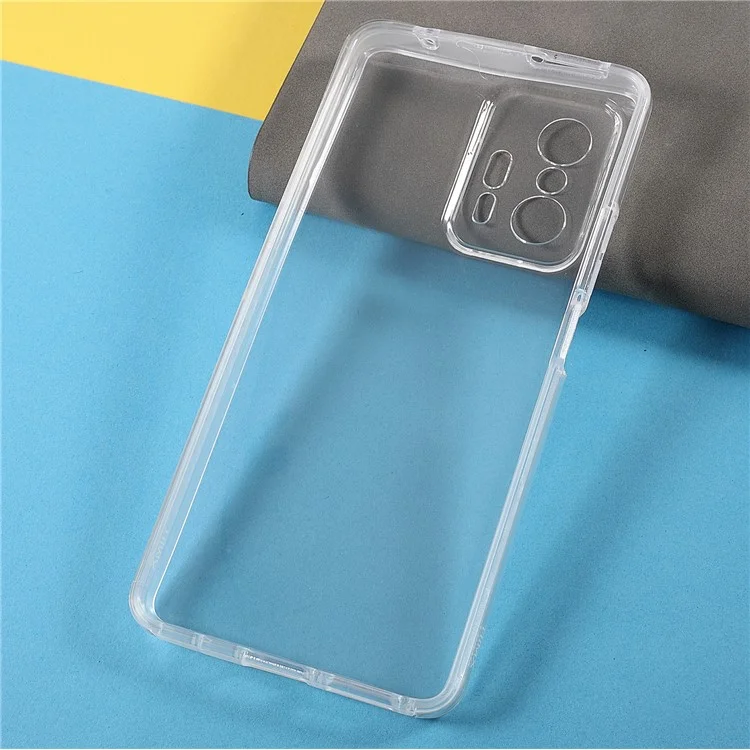 Full Protection Clear 2-in-1 Hard PC Back+PET Front Cover+TPU Edge Hybrid Mobile Phone Case Phone Shell for Xiaomi 11T / Xiaomi 11T Pro-Cellmalls