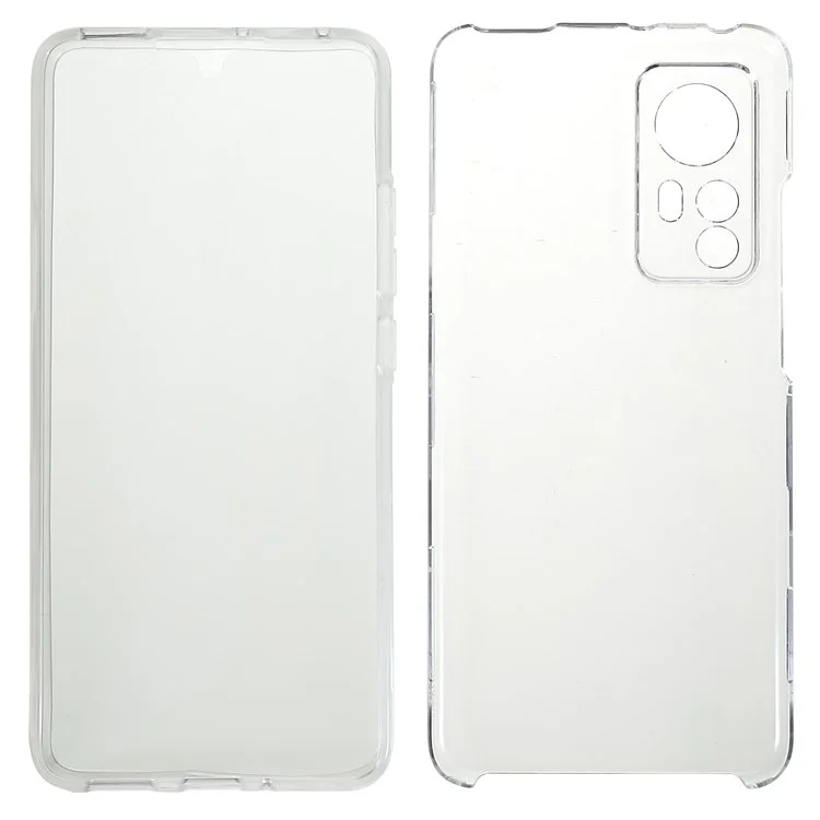 For Xiaomi 12/12X/12S 5G Detachable 2-in-1 Shockproof Clear 360-degree Protection Hybrid TPU + PET + Acrylic Phone Case-Cellmalls