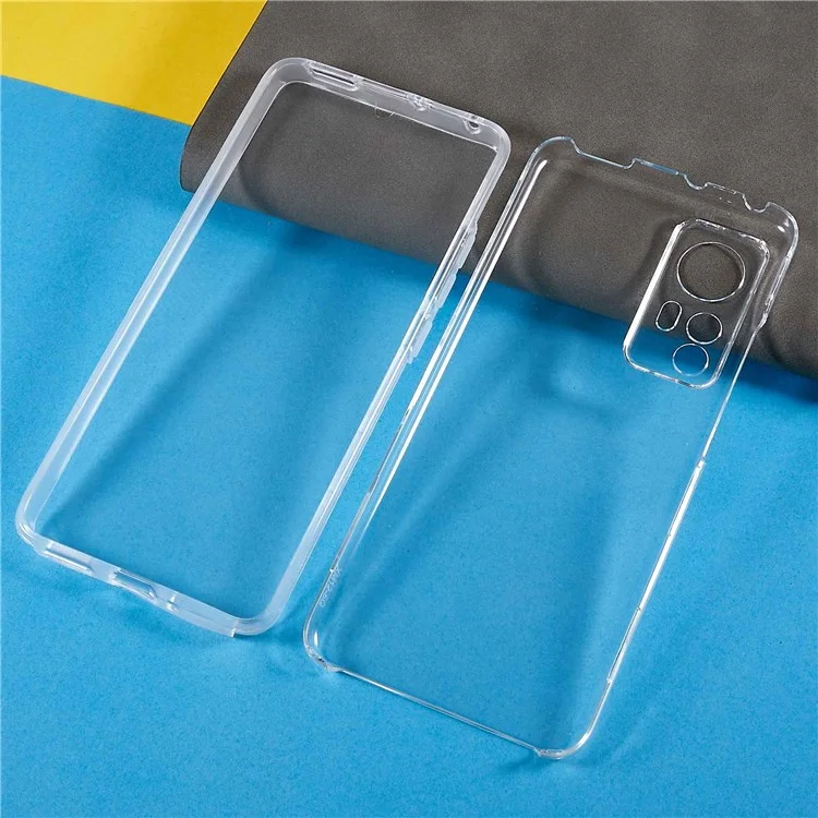 For Xiaomi 12/12X/12S 5G Detachable 2-in-1 Shockproof Clear 360-degree Protection Hybrid TPU + PET + Acrylic Phone Case-Cellmalls