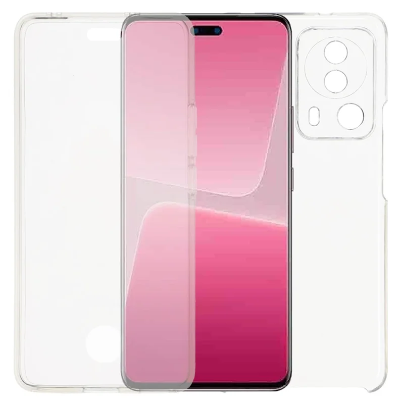 For Xiaomi 13 Lite / Civi 2 5G Case TPU Frame Clear Acrylic Back Phone Cover with PET Film-Cellmalls