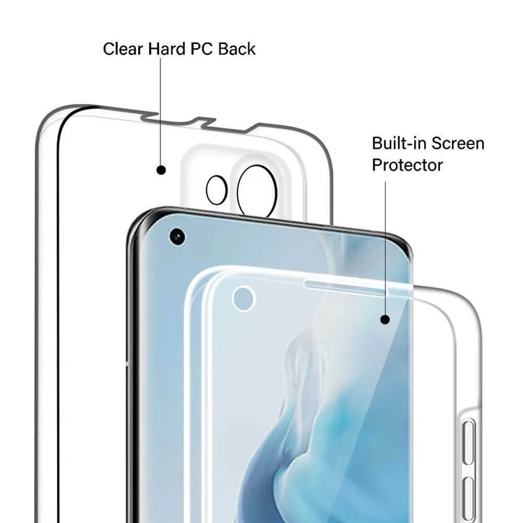 2 in 1 PET Front Cover + TPU + Acrylic Clear Full Protective Hybrid Shell for Xiaomi Mi 11 Lite 4G / 5G / 11 Lite 5G NE-Cellmalls