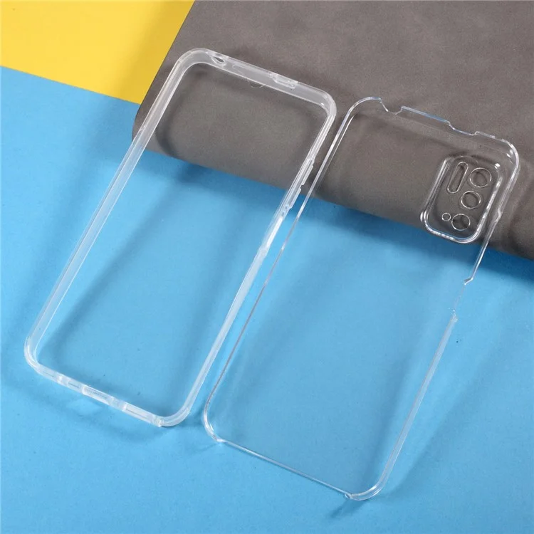 PET Front Cover + TPU Edge + Acrylic Back Panel Full Protection Phone Hybrid Case for Xiaomi Poco M3 Pro 4G / 5G / Redmi Note 10 5G-Cellmalls