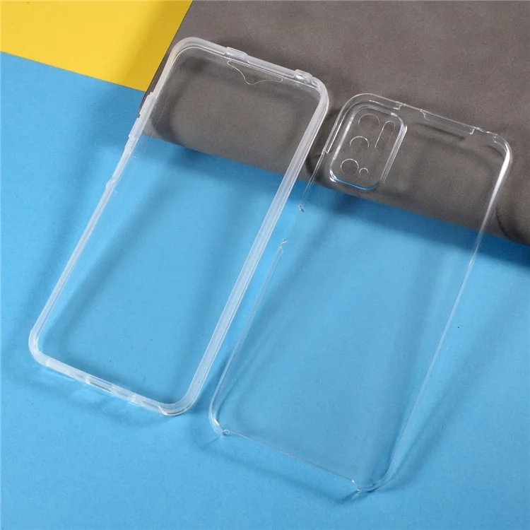 PET Front Cover + TPU Edge + Acrylic Back Panel Full Protection Phone Hybrid Case for Xiaomi Poco M3 Pro 4G / 5G / Redmi Note 10 5G-Cellmalls