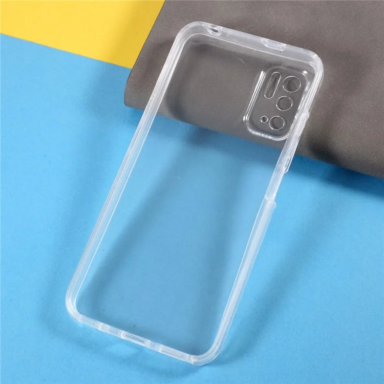 PET Front Cover + TPU Edge + Acrylic Back Panel Full Protection Phone Hybrid Case for Xiaomi Poco M3 Pro 4G / 5G / Redmi Note 10 5G-Cellmalls