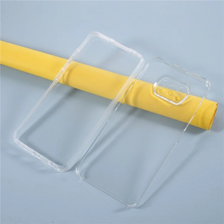 Full Coverage Clear Phone Cover PET+TPU+Acrylic Hybrid Case for Xiaomi Poco X3/Poco X3 NFC-Cellmalls