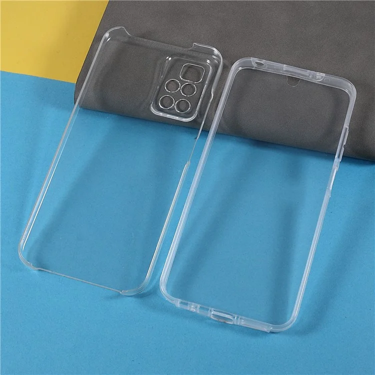 For Xiaomi Redmi Note 11 4G (MediaTek)/Redmi 10 4G (2021)/Redmi 10 2022 4G Well-protected Anti-drop Hard PC Back+PET Front Cover+TPU Edge Hybrid Mobile Phone Case Shell-Cellmalls