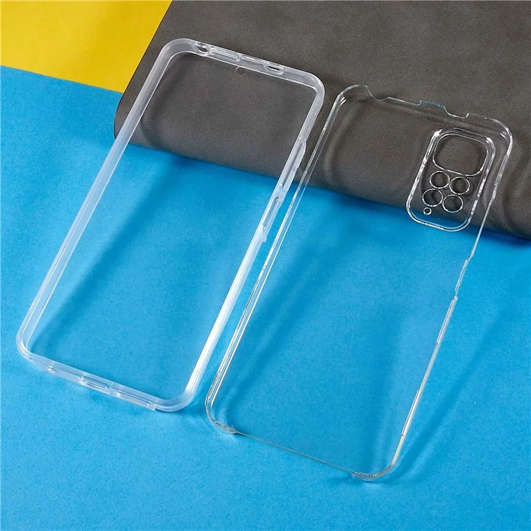 For Xiaomi Redmi Note 11 4G (Qualcomm)/Note 11S 4G Clear Full Protection Hybrid TPU + PET + Acrylic Detachable 2-in-1 Shockproof Phone Case-Cellmalls