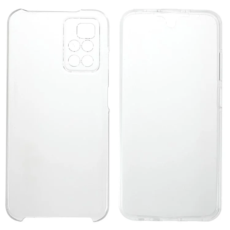 For Xiaomi Redmi Note 11 4G (MediaTek)/Redmi 10 4G (2021)/Redmi 10 2022 4G Well-protected Anti-drop Hard PC Back+PET Front Cover+TPU Edge Hybrid Mobile Phone Case Shell-Cellmalls