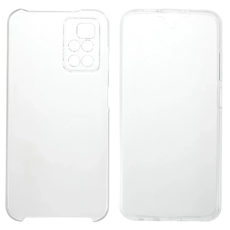 For Xiaomi Redmi Note 11 4G (MediaTek)/Redmi 10 4G (2021)/Redmi 10 2022 4G Well-protected Anti-drop Hard PC Back+PET Front Cover+TPU Edge Hybrid Mobile Phone Case Shell-Cellmalls
