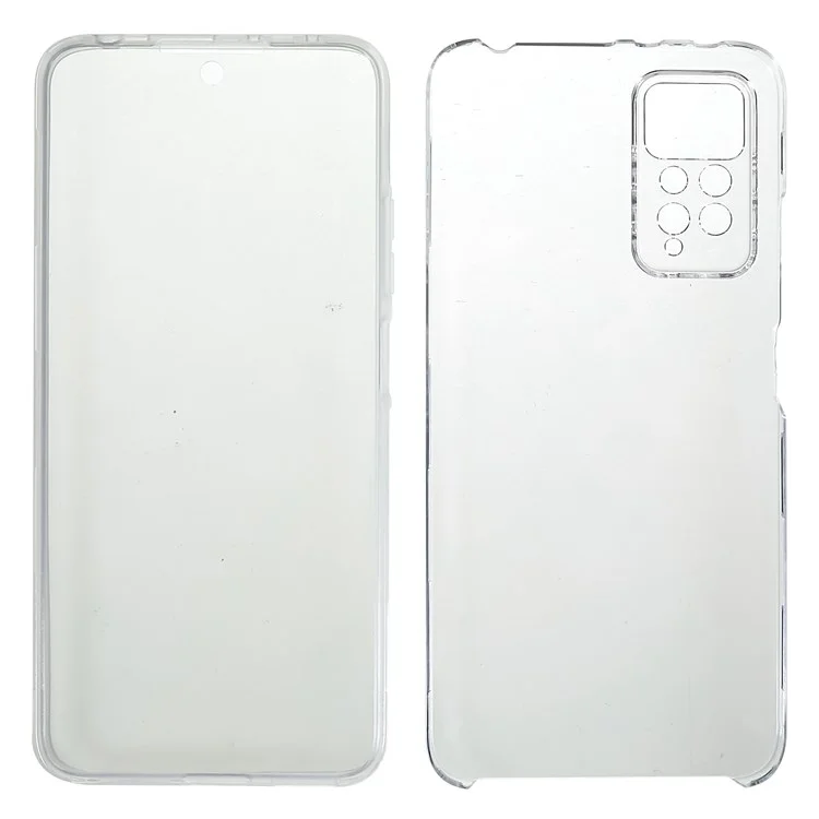 For Xiaomi Redmi Note 11 Pro 4G (MediaTek)/Note 11 Pro 5G (Qualcomm) Clear Anti-fall Full Protection TPU + PET + Acrylic Detachable 2-in-1 Phone Hybrid Case-Cellmalls