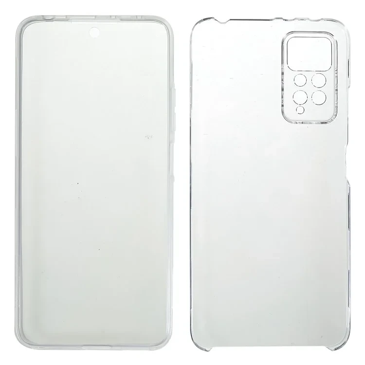 For Xiaomi Redmi Note 11 Pro 4G (MediaTek)/Note 11 Pro 5G (Qualcomm) Clear Anti-fall Full Protection TPU + PET + Acrylic Detachable 2-in-1 Phone Hybrid Case-Cellmalls