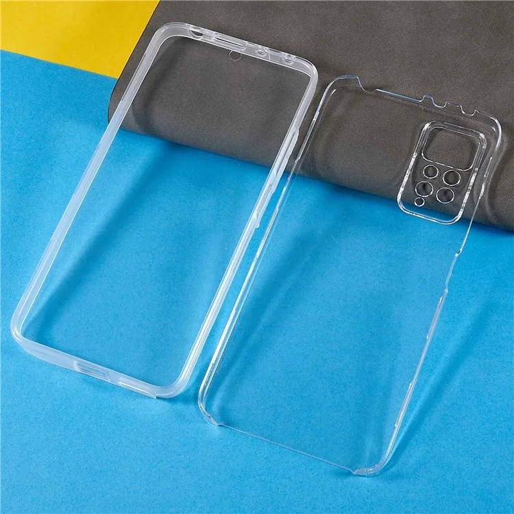 For Xiaomi Redmi Note 11 Pro 4G (MediaTek)/Note 11 Pro 5G (Qualcomm) Clear Anti-fall Full Protection TPU + PET + Acrylic Detachable 2-in-1 Phone Hybrid Case-Cellmalls