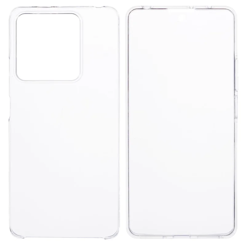 For Xiaomi Redmi Note 13 5G Clear Phone Cover Acrylic+TPU 360-Degree Full Coverage Case with PET Screen Film-Cellmalls