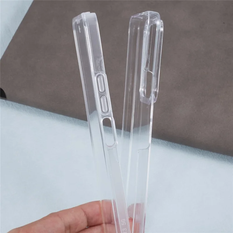 For Xiaomi Redmi Note 13 5G Clear Phone Cover Acrylic+TPU 360-Degree Full Coverage Case with PET Screen Film-Cellmalls