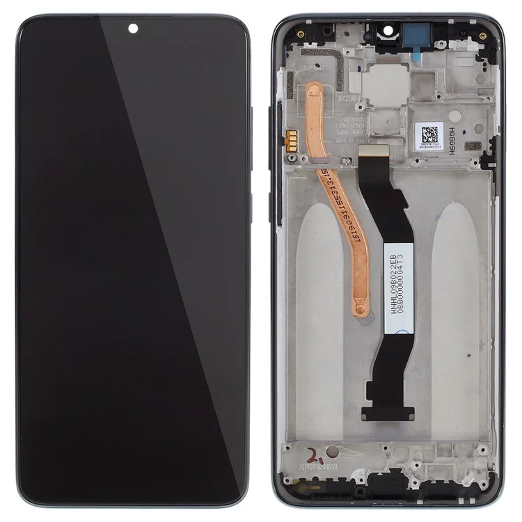 For Xiaomi Redmi Note 8 Pro Grade S OEM LCD Screen and Digitizer Assembly + Frame Part (without Logo) - Silver-Cellmalls