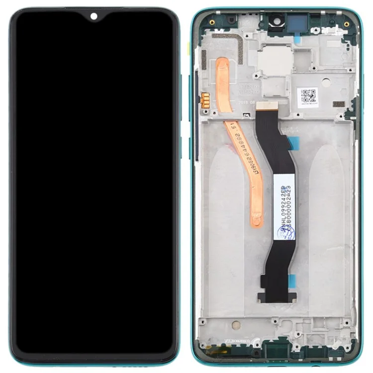 For Xiaomi Redmi Note 8 Pro Grade S OEM LCD Screen and Digitizer Assembly + Frame Part (without Logo) - Silver-Cellmalls