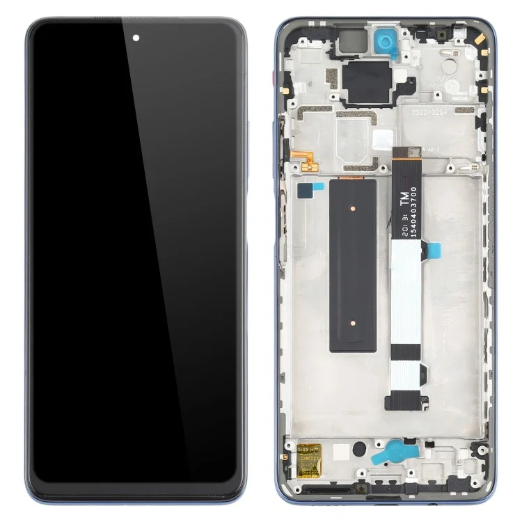 OEM Grade S OLED Screen and Digitizer Assembly + Frame Replacement Part (without Logo) for Xiaomi Redmi Note 9 Pro 5G / Mi 10T Lite 5G M2007J17C/M2007J17G - Grey-Cellmalls