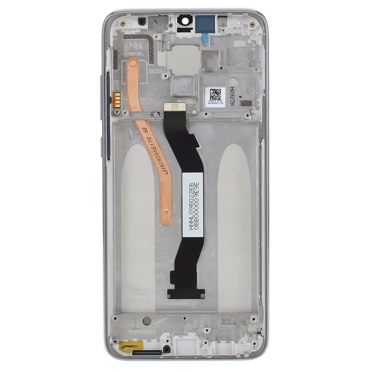 For Xiaomi Redmi Note 8 Pro Grade S OEM LCD Screen and Digitizer Assembly + Frame Part (without Logo) - Silver-Cellmalls