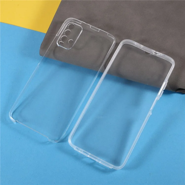 2 in 1 PET Front Cover + TPU Edge + Acrylic Back Panel Clear Full Protective Hybrid Shell for Xiaomi Redmi 9T/9 Power/Note 9 4G (Qualcomm Snapdragon 662)-Cellmalls
