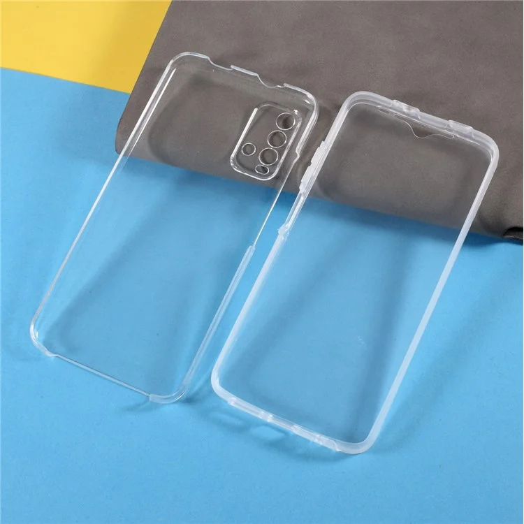 2 in 1 PET Front Cover + TPU Edge + Acrylic Back Panel Clear Full Protective Hybrid Shell for Xiaomi Redmi 9T/9 Power/Note 9 4G (Qualcomm Snapdragon 662)-Cellmalls