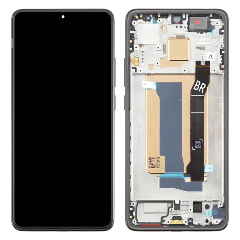 For Xiaomi Redmi Turbo 4 5G / Poco X7 Pro 5G OEM Grade S AMOLED Screen and Digitizer Assembly + Frame (Without Logo) - Black-Cellmalls