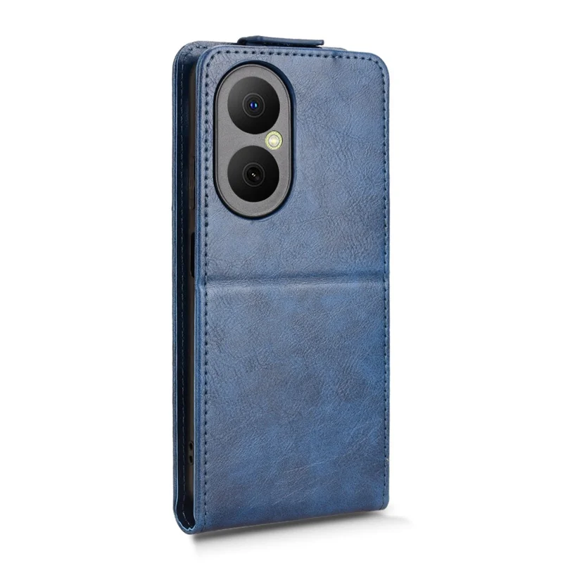 For Huawei Enjoy 80 Stand Case Magnetic Clasp Vertical Flip Leather Phone Cover with Card Holder - Dark Blue-Cellmalls