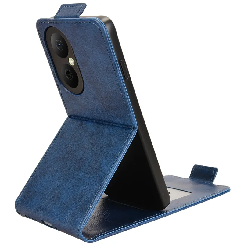 For Huawei Enjoy 80 Stand Case Magnetic Clasp Vertical Flip Leather Phone Cover with Card Holder - Dark Blue-Cellmalls