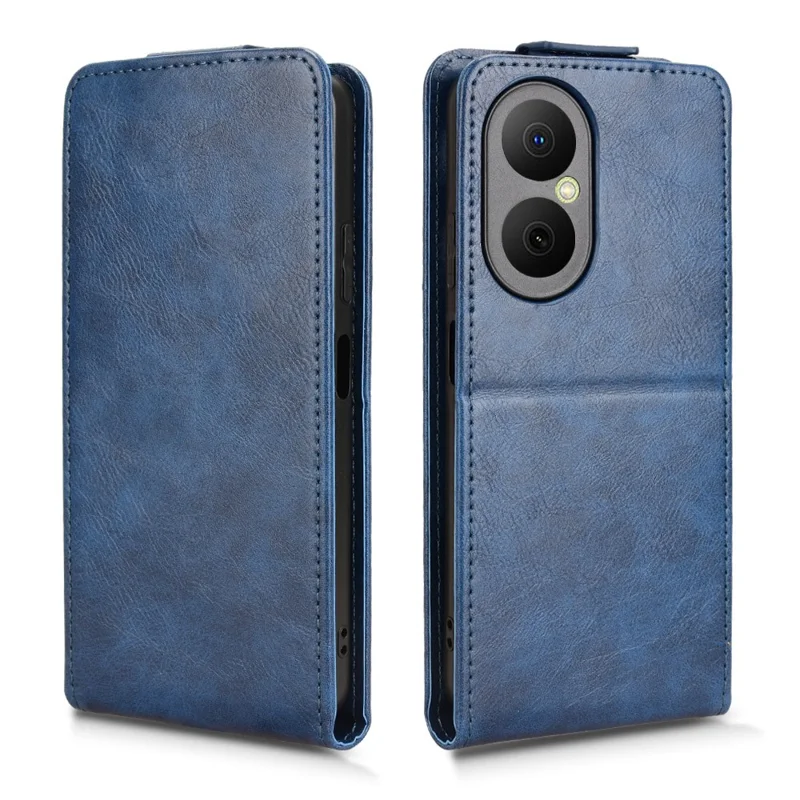 For Huawei Enjoy 80 Stand Case Magnetic Clasp Vertical Flip Leather Phone Cover with Card Holder - Dark Blue-Cellmalls