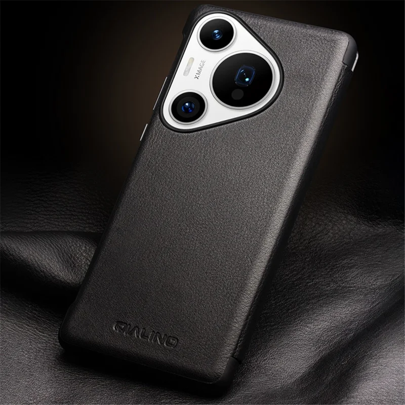 QIALINO For Huawei Pura 70 Pro Genuine Cow Leather Case Smartphone Cover with View Window-Cellmalls