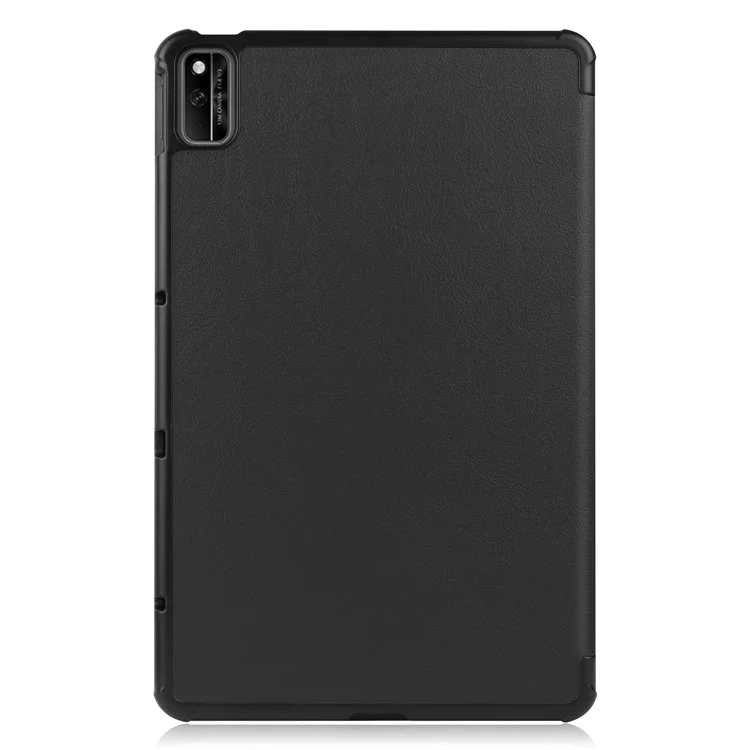 For Huawei MatePad 10.4 (2020)/(2022)/Honor V6 PU Leather Case Protective Shell Shockproof Three-fold Stand Tablet Cover - Black-Cellmalls