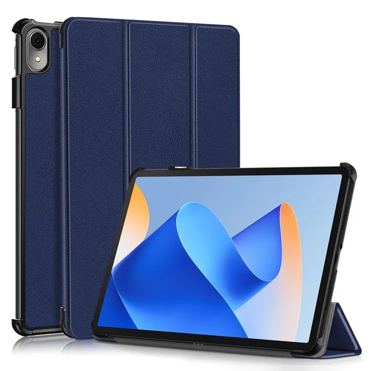 For Huawei MatePad 11 (2023) Tri-fold Stand Tablet Case PU Leather Tablet Cover with Auto Wake / Sleep - Black-Cellmalls
