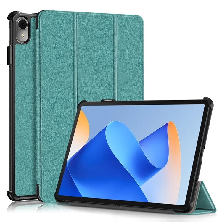 For Huawei MatePad 11 (2023) Tri-fold Stand Tablet Case PU Leather Tablet Cover with Auto Wake / Sleep - Black-Cellmalls