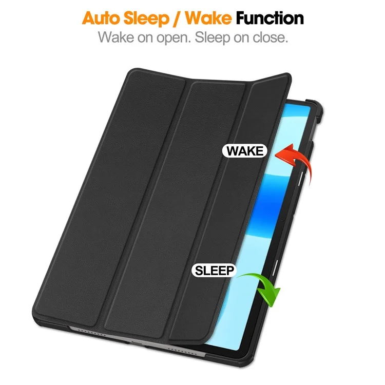 For Huawei MatePad 11.5 Tri-fold Stand Tablet Case Auto Wake / Sleep Tablet Leather Cover - Black-Cellmalls