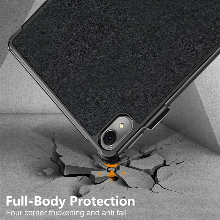 For Huawei MatePad 11 (2023) Tri-fold Stand Tablet Case PU Leather Tablet Cover with Auto Wake / Sleep - Black-Cellmalls